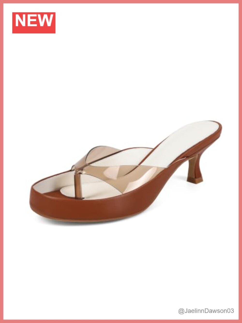 Women Transparent Clear Jelly Kitten Heel Slide Sandals Open Toe Low Heel